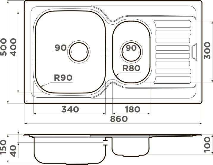 Мойка кухонная Omoikiri Kashiogawa 86-2 4993454 - 5