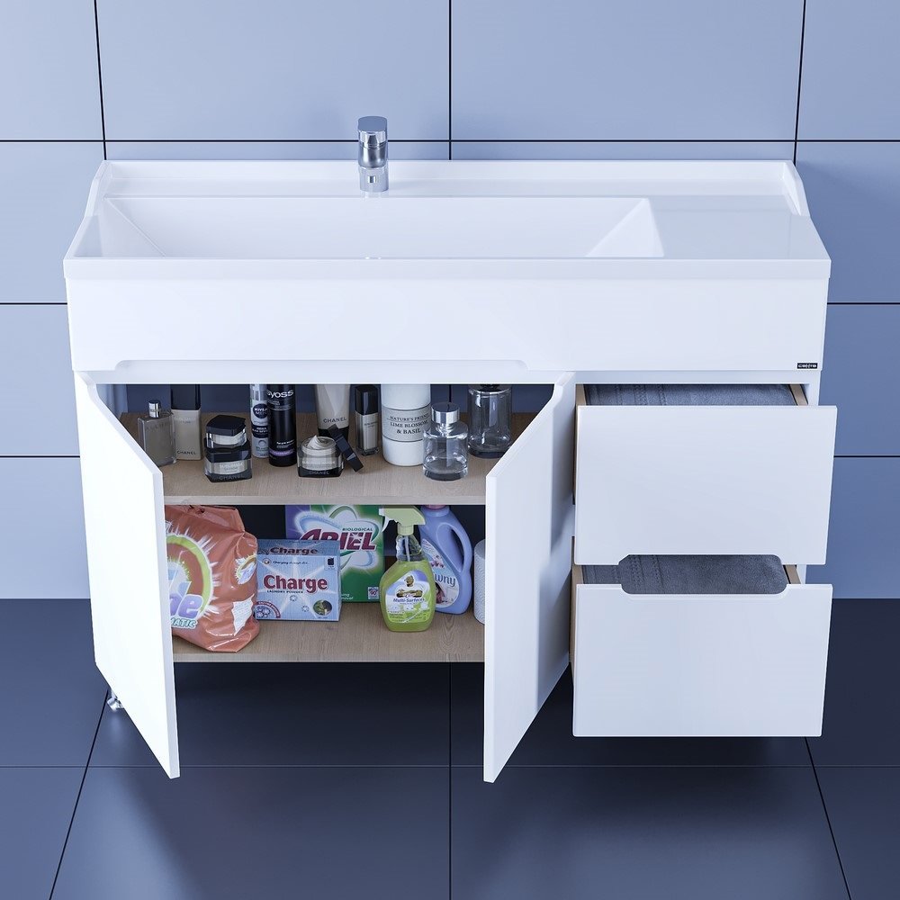 Тумба с раковиной напольная Санта Лондон 120 белый - 1