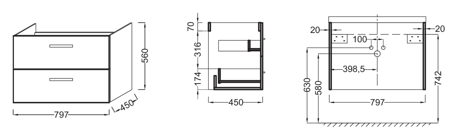 Тумба под раковину Jacob Delafon Ola 79.7 см  EB391RU-NR - 4