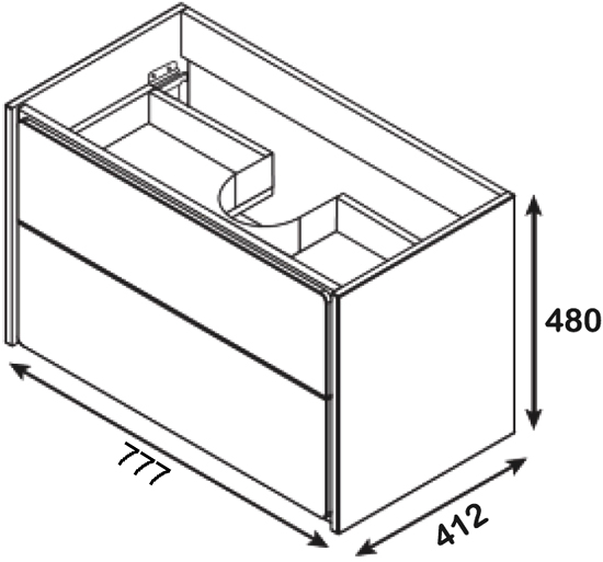 Тумба для комплекта Roca Ronda 80 белый глянец, антрацит ZRU9302965 - 8