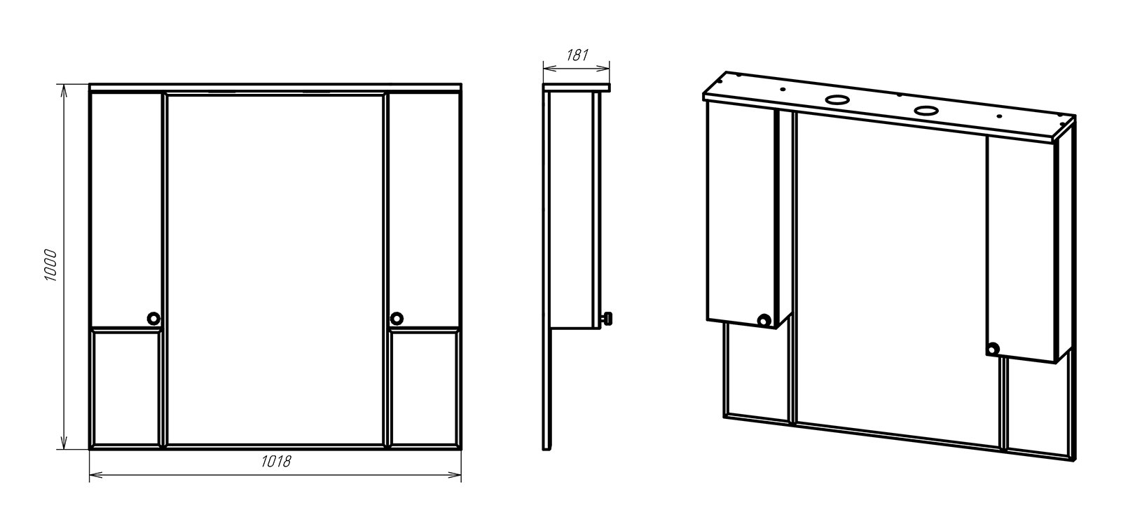 Зеркало-шкаф Misty Латте 105 белое матовое П-Лат02105-011 - 2