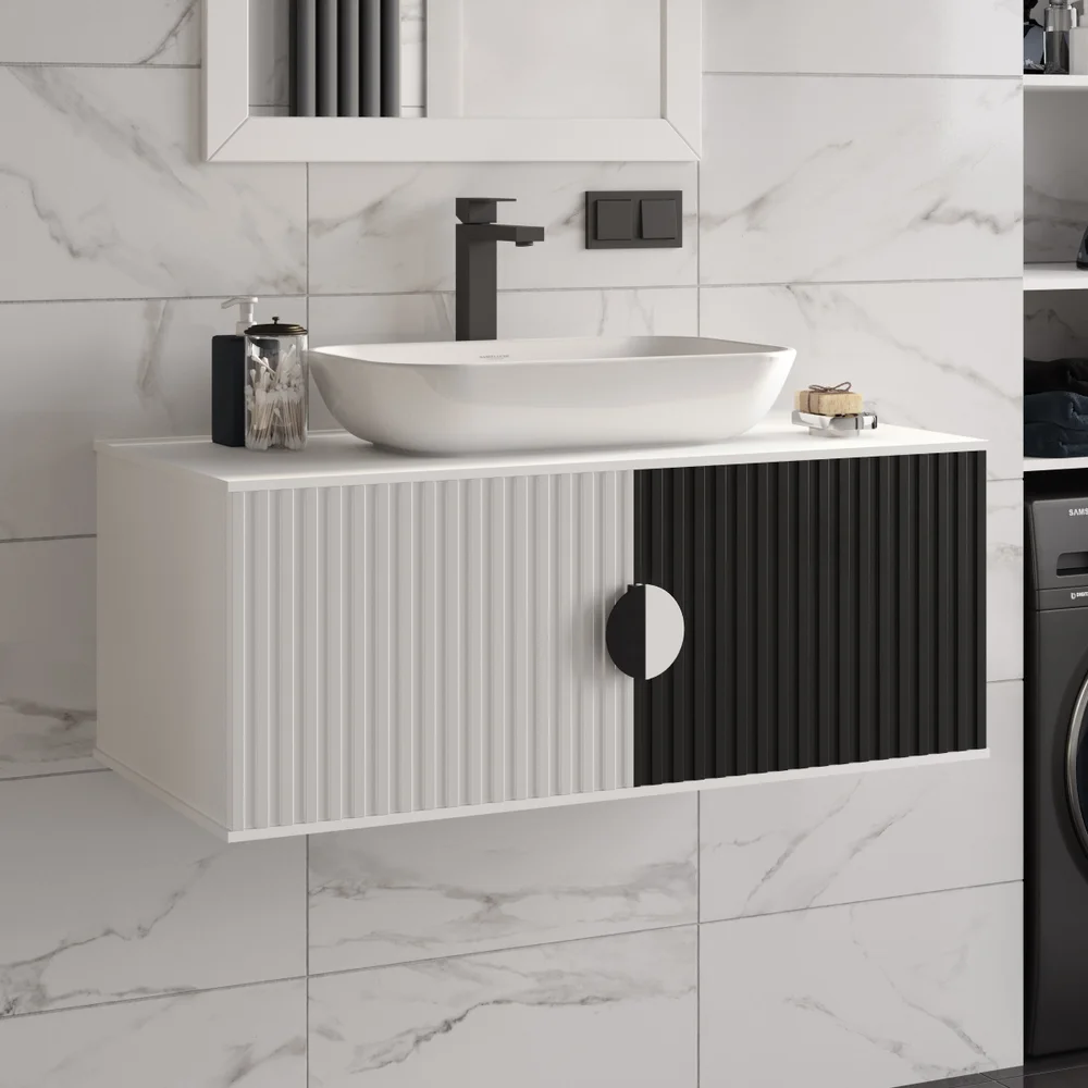 Тумба под раковину Brevita Richard 105 черно-белый  RICH-06105-24-01 - 3