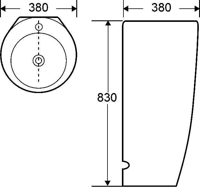 Раковина напольная Weltwasser WW LEERBACH 3838 GL-WT 38 белый  10000005489 - 3