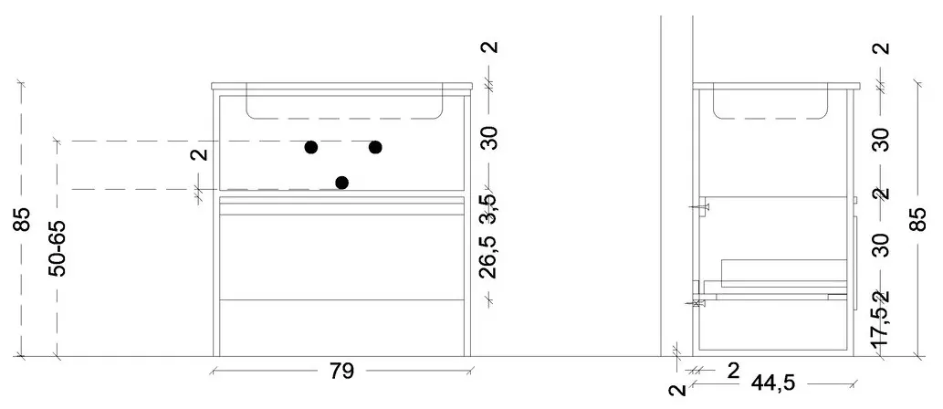 Тумба Armadi Art Loft 80 подвесная белый 894-080-W - 4