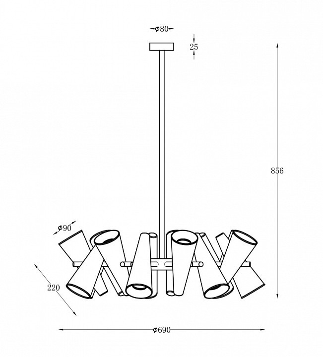 Подвесная люстра Maytoni Giro MOD095PL-14BS - 2