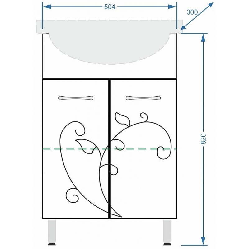 Тумба под раковину Stella Polar Фантазия Уют 55 белый SP-00000227 - 3