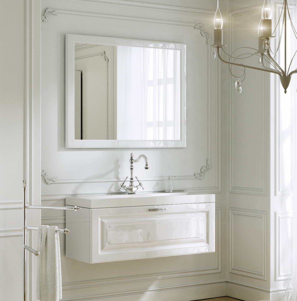 Зеркало Aqwella 5 stars Империя 100 белое Emp.02.10/W - 2