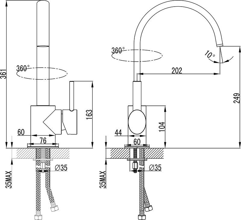 Смеситель для раковины Ravak Freedom хром  X070090 - 1