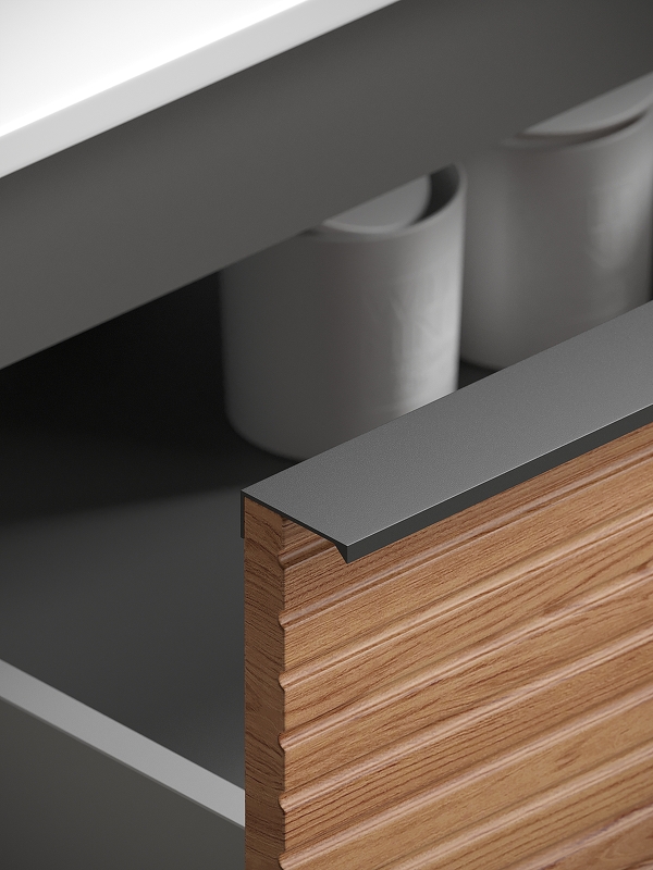 Тумба под раковину Sancos Delta 59х44 серая - светлое дерево DL60GR - 2