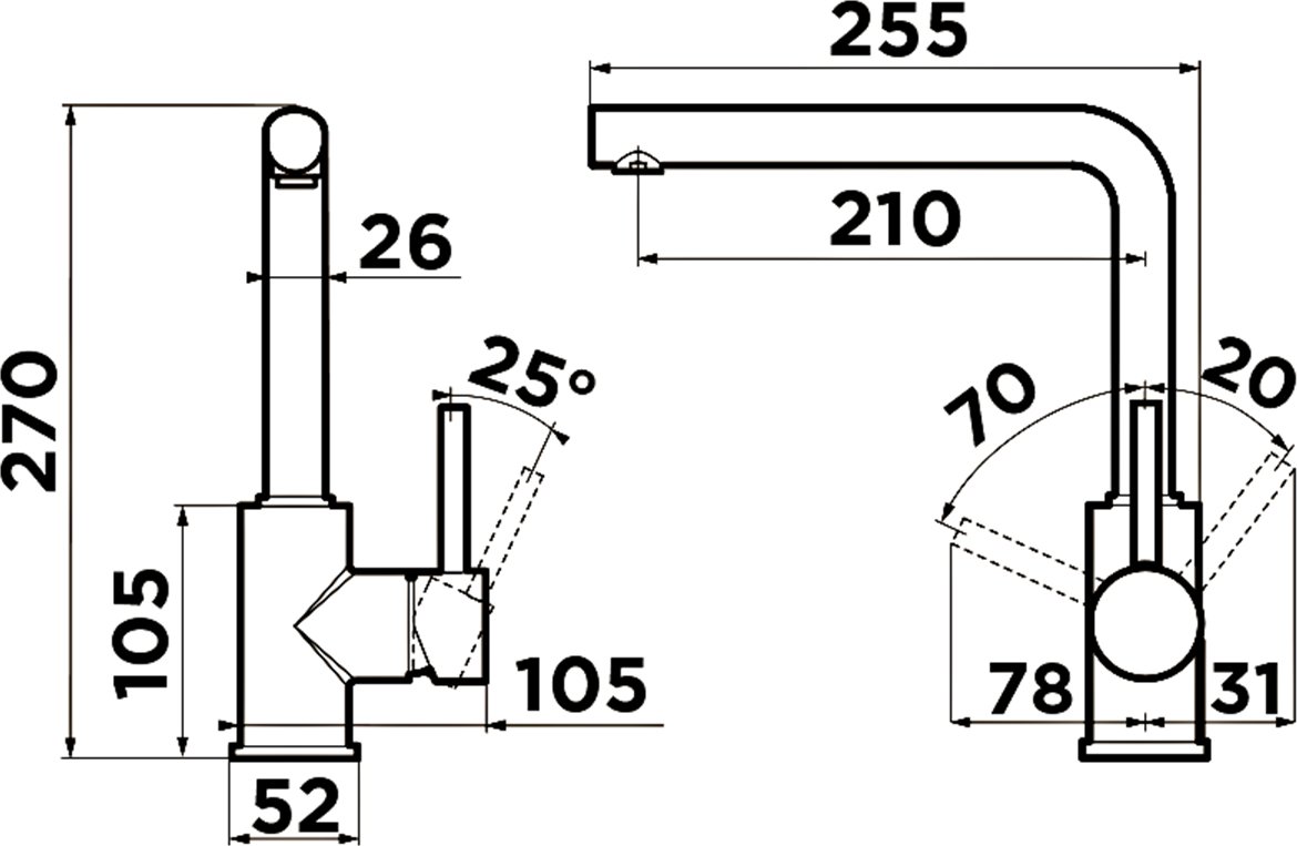 Смеситель для кухни Omoikiri Nakagawa хром  4994306 - 2