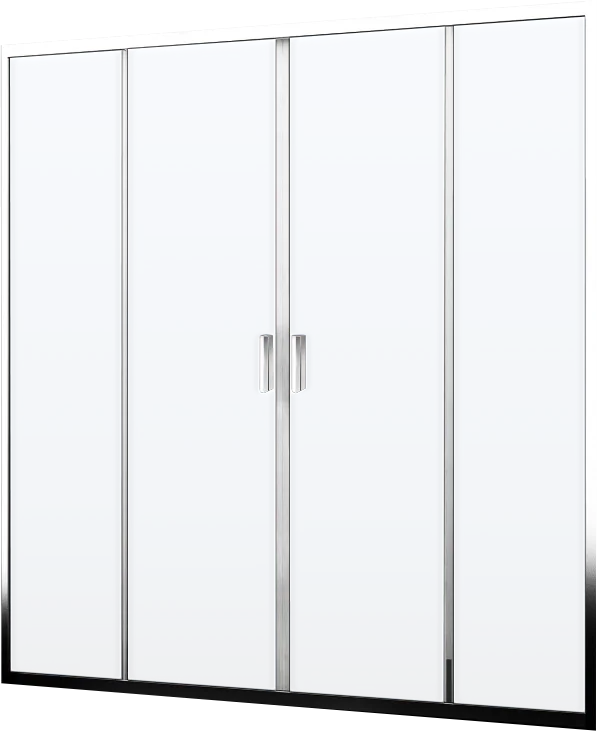 Душевая дверь в нишу Wasserkraft Lippe 160х190 профиль хром стекло прозрачное 45S45 - 1