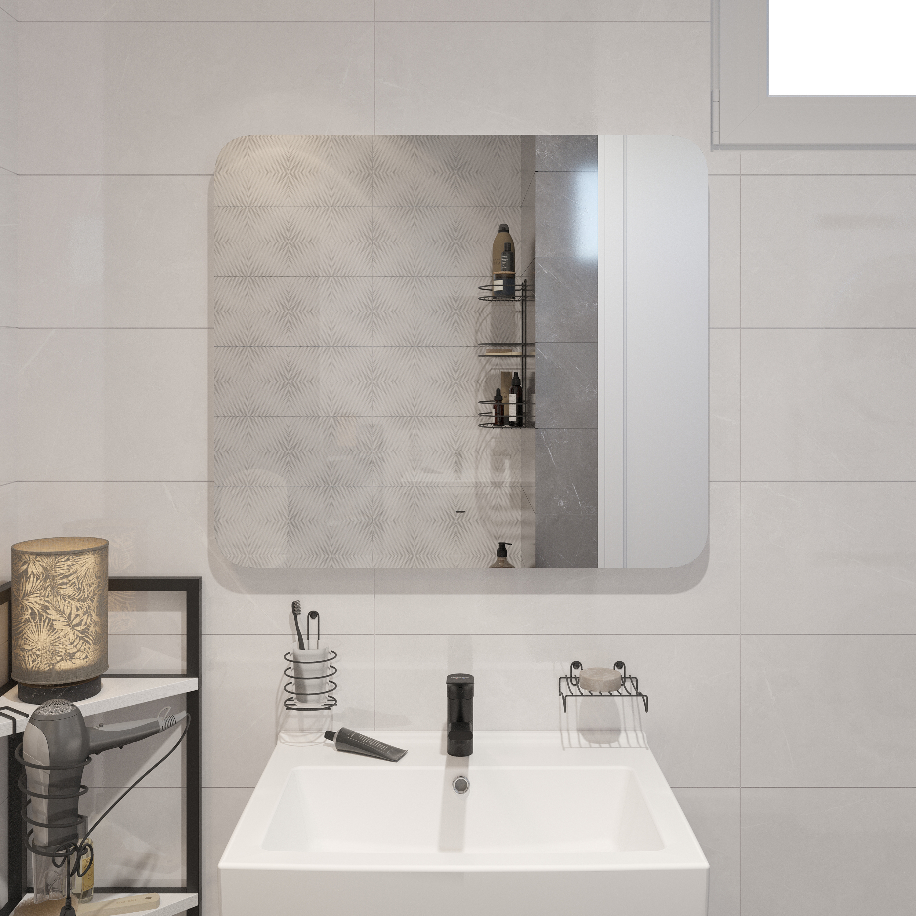 Зеркало DIWO Кострома 80 с подсветкой, прямоугольное, инфракрасное управление ЗЛП1716 - 1