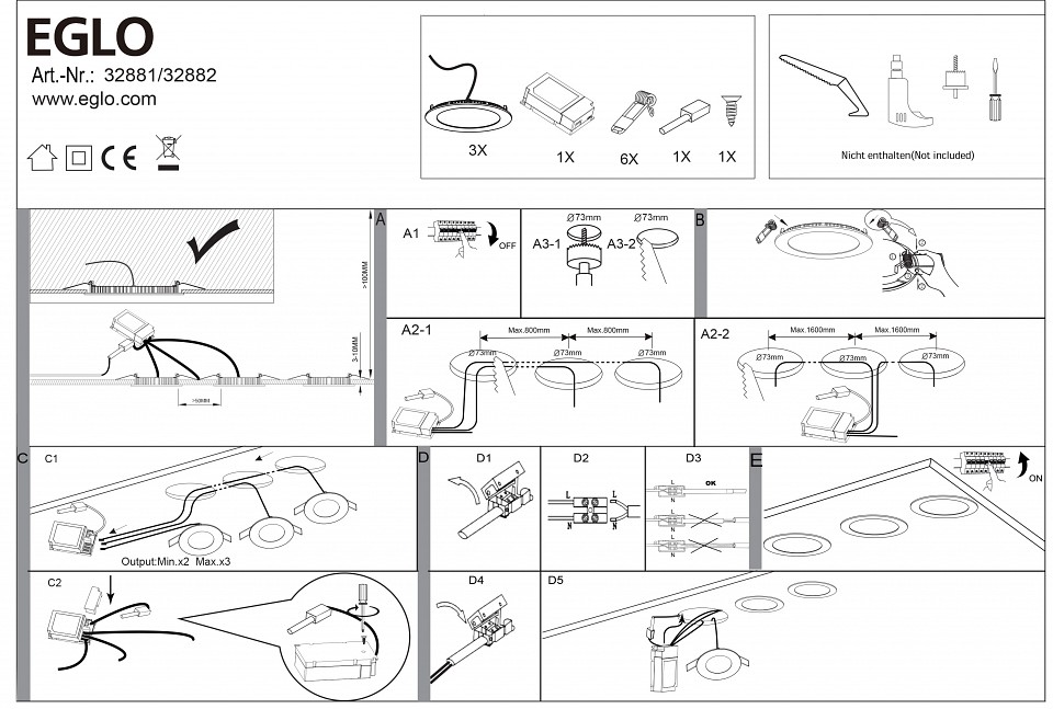 Встраиваемый светильник Eglo ПРОМО Fueva-C 32882 - 1