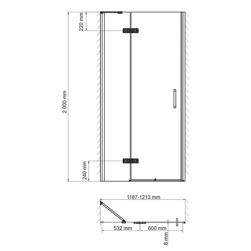 Душевая дверь Wasserkraft Aller 10H05 L 120 см 10H05L - 2