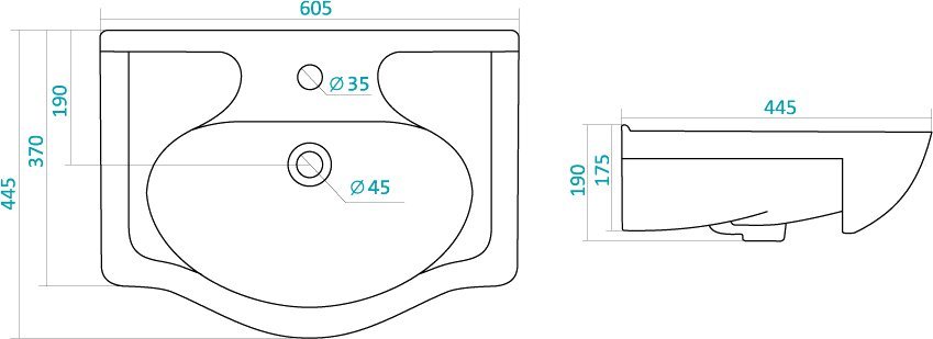 Тумба с раковиной Style Line Жасмин 60 белая - 10