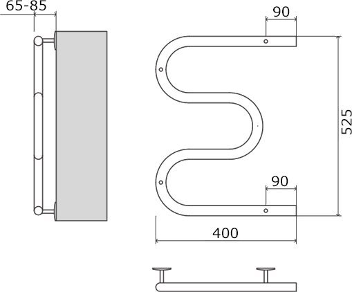 Электрический полотенцесушитель Terminus M-образный 400x500 Хром 4620768883903 - 5