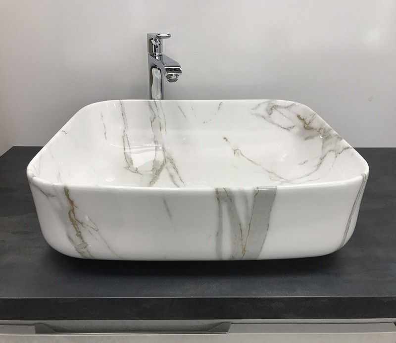 Раковина накладная CeramaLux MNC 50 см под камень/белый, серый  190 - 1