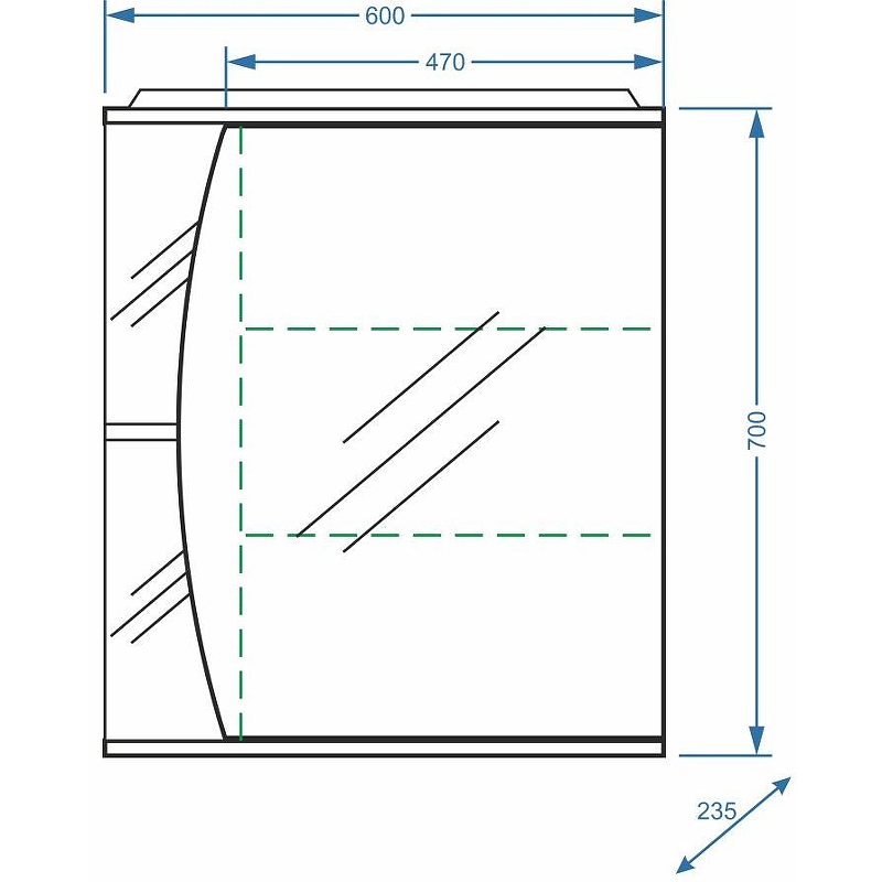 Зеркало-шкаф Stella Polar Волна Лана 60 R с подсветкой белый SP-00000049 - 3