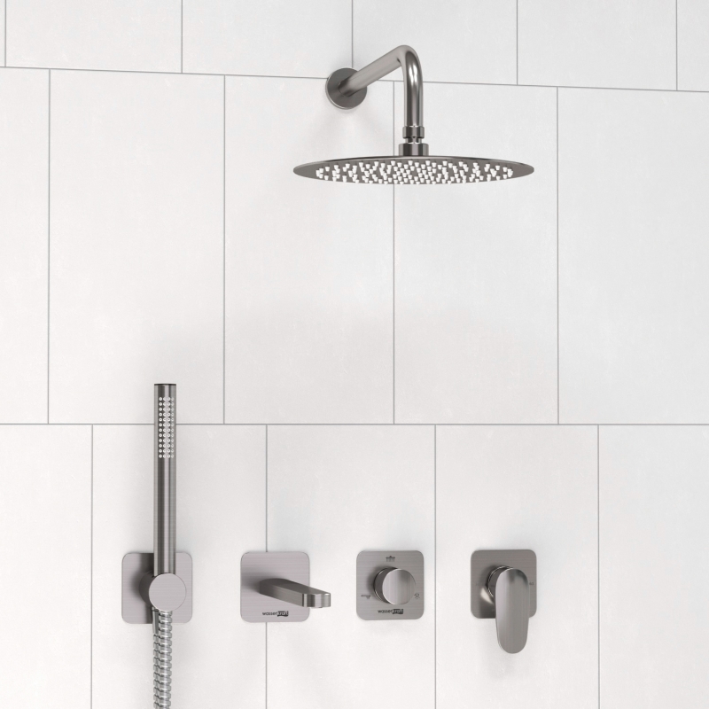 A1451.273.274.097.121.275.100.276 Встраиваемый комплект для ванны с верхней душевой насадкой, лейкой - 0