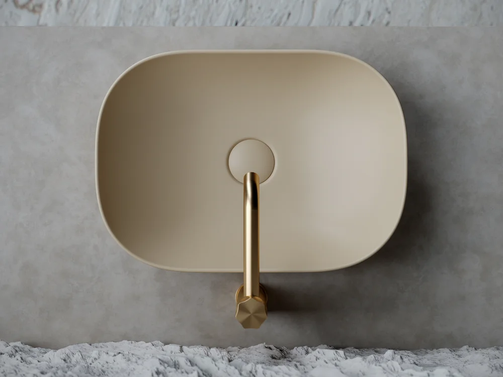 Раковина накладная Ceramica Nova Element 45.5х32.5 бежевая матовая CN6009MC - 3