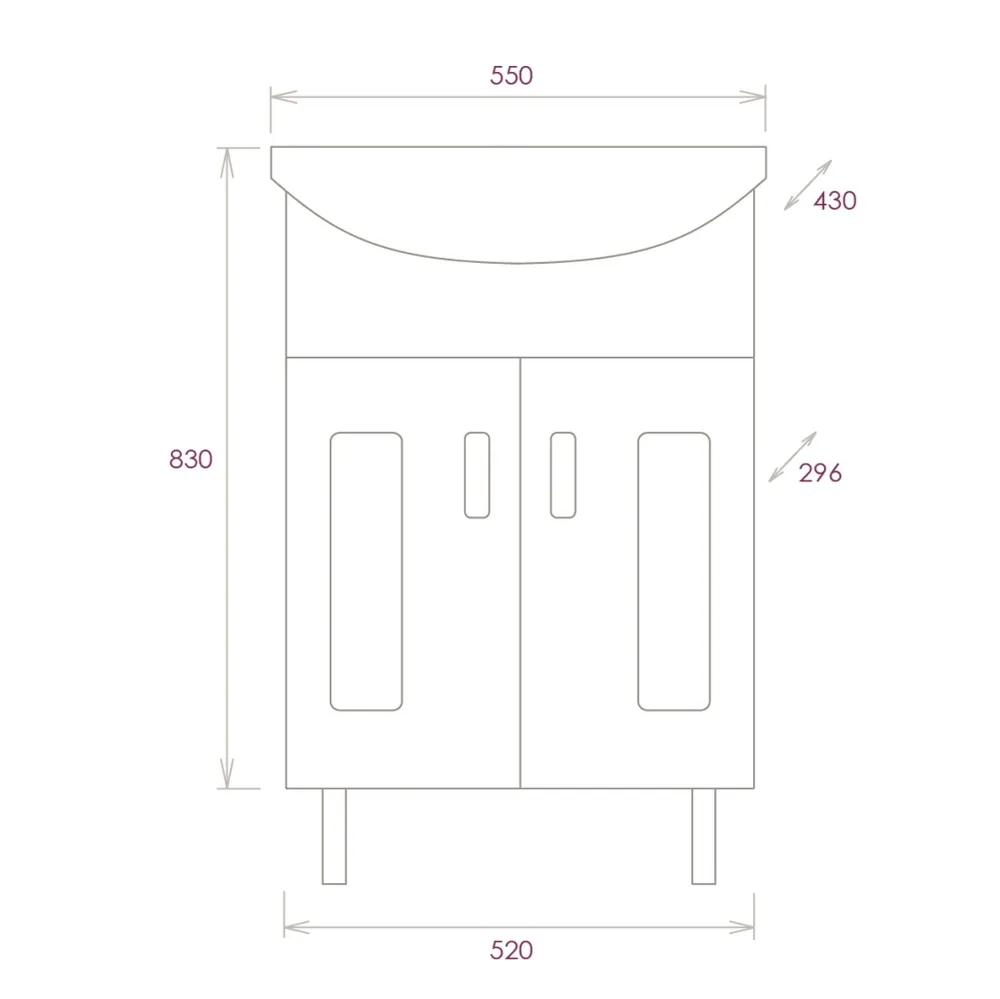 Тумба под раковину Onika Кристалл 55 ver. Балтика белый 105555 - 6
