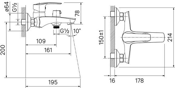 Смеситель Iddis Ray RAYSB02i02WA для ванны с душем - 2