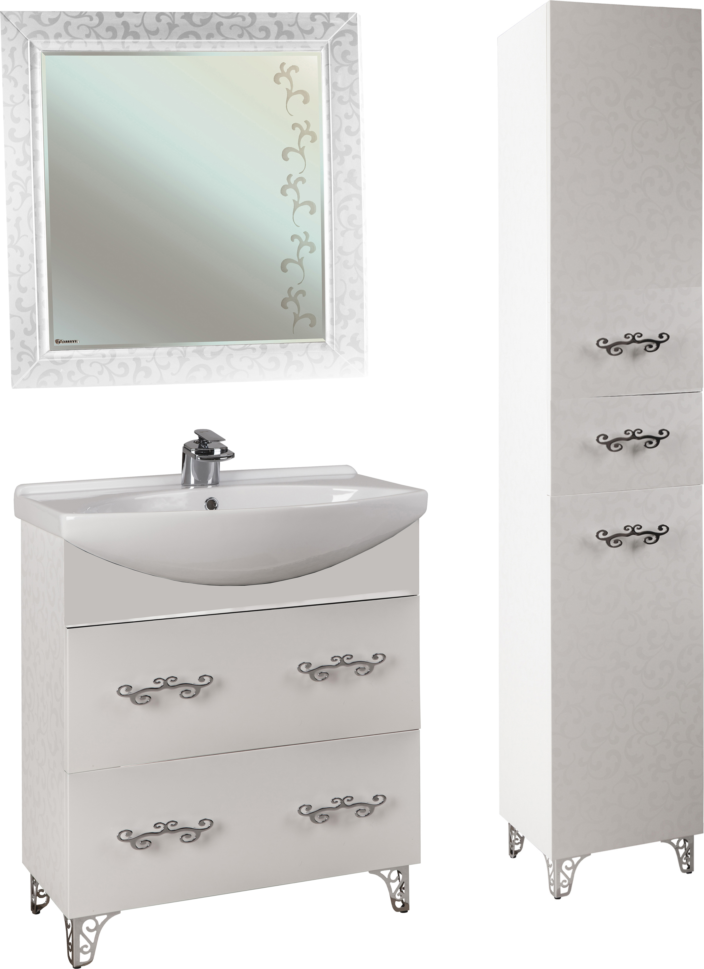 Тумба с раковиной Bellezza Маргарита 75 белая - 2