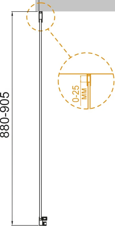 Боковая стенка Cezares Valvola 90 хром стекло прозрачное VALVOLA-90-FIX-C-Cr - 2