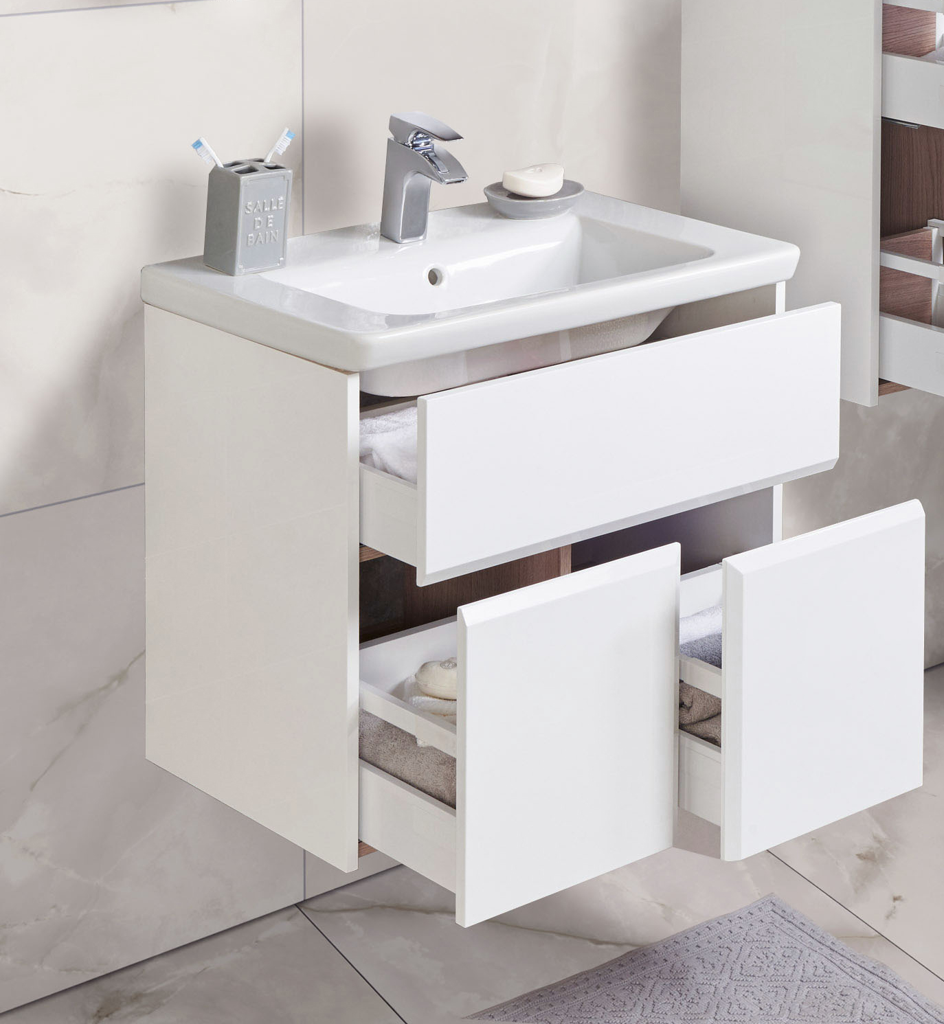 Тумба для комплекта Roca UP 60 белая ZRU9303010 - 1