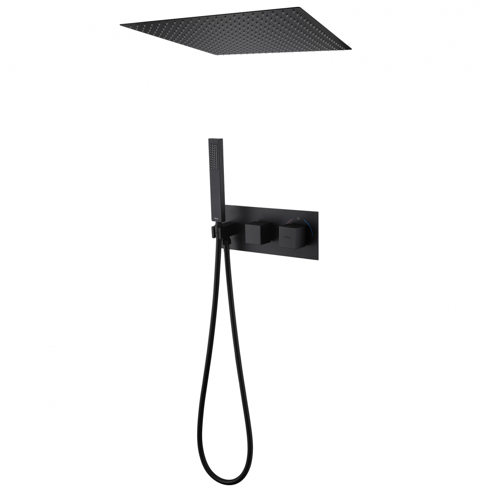 Душевой комплект Abber Daheim с термостатом черный матовый AF8255B - 0