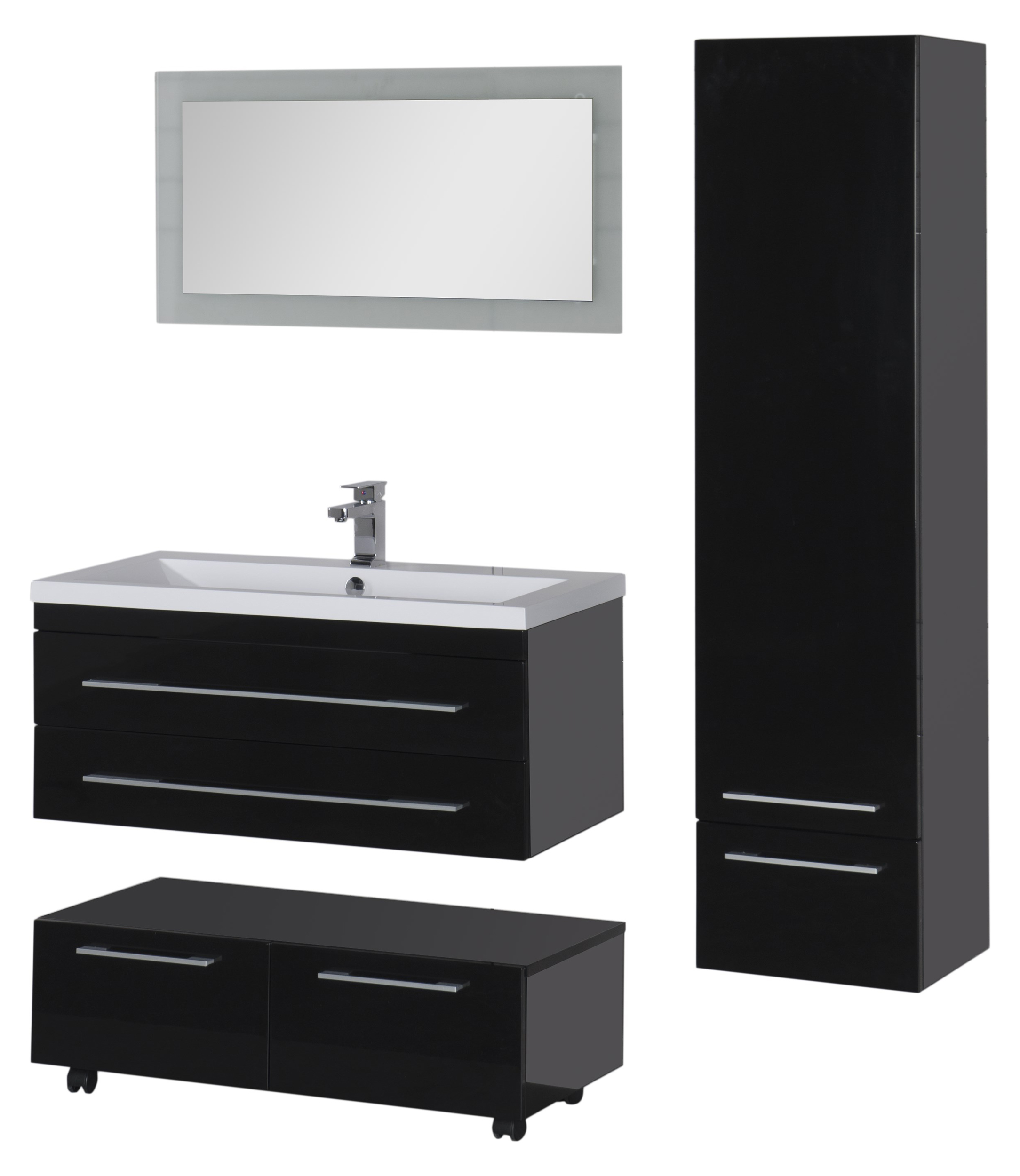 Тумба Aquanet Нота 100 подкатная, черная 170734 - 22