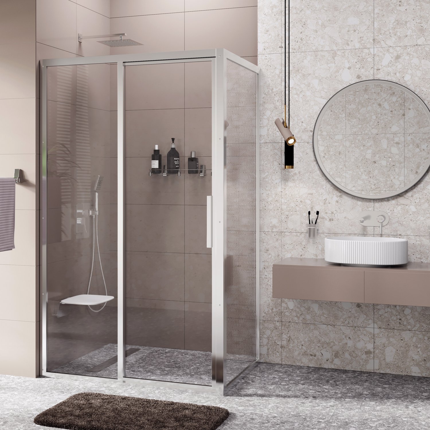 Душевой уголок Wasserkraft Lopau 120x90 L профиль хром стекло прозрачное 32S07L - 1