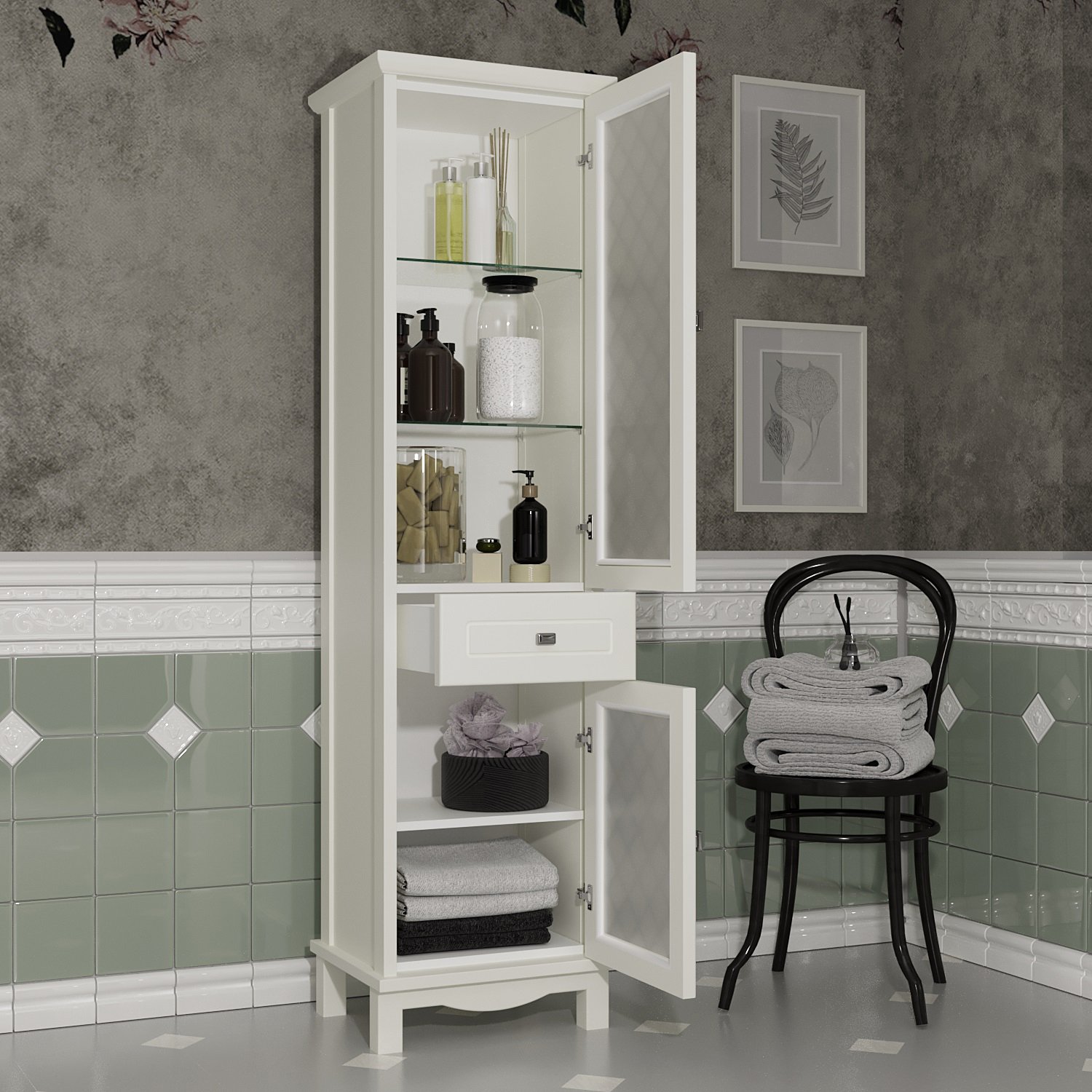 Шкаф-пенал Opadiris Омега 45 R слоновая кость 00-00001617 - 2