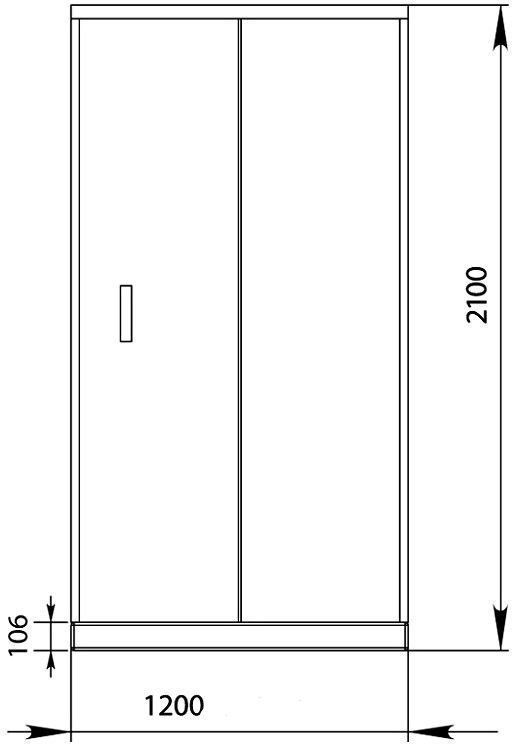 Душевая дверь в нишу Aquanet Alfa NAA6121 1200х2000 стекло прозрачное, профиль хром - 6