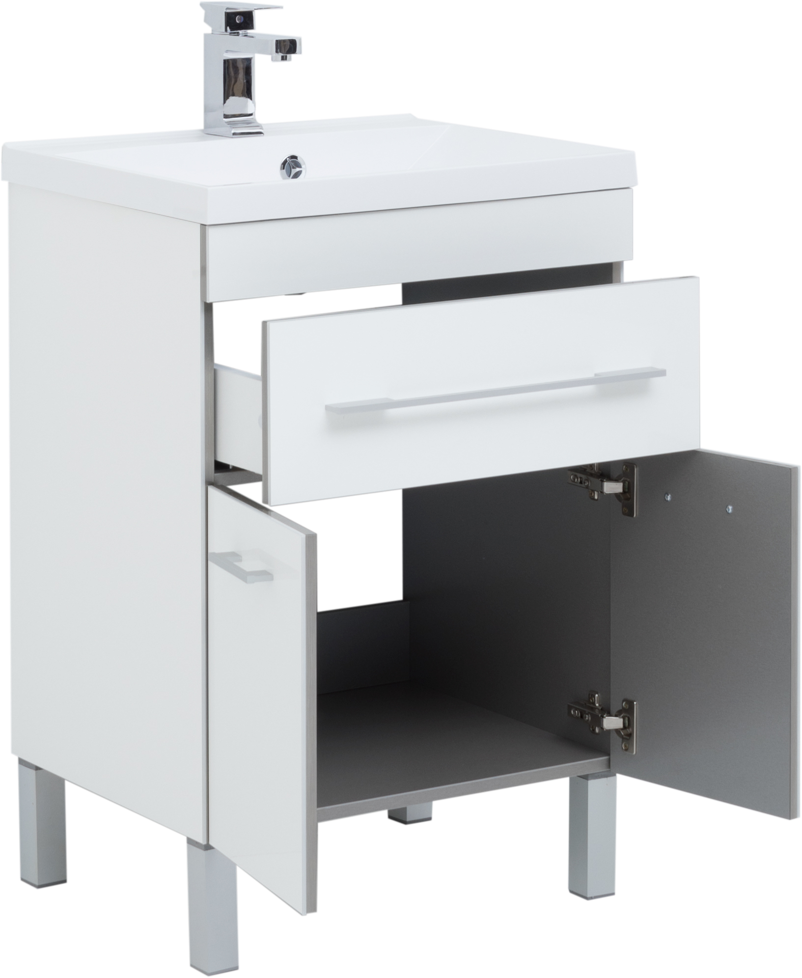 Мебель для ванной Aquanet Верона 58 белая, 1 ящик, 2 двери - 2