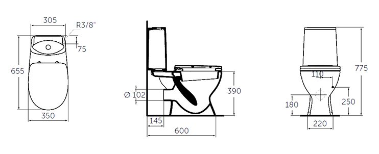 Напольный унитаз Ideal Standard Oceane Junior  W909501 - 2