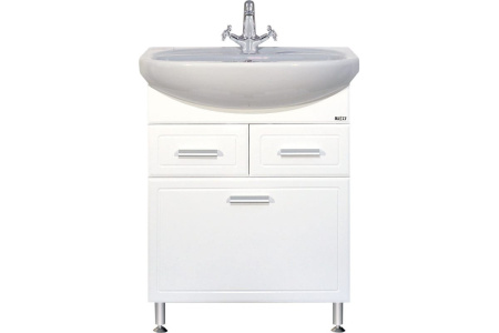 Тумба с раковиной Misty Стелла 65 белая глянцевая ИП000000598 - 0