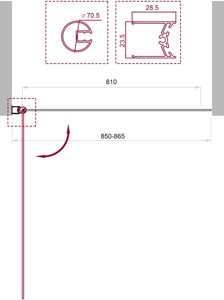Шторка на ванну BelBagno UNO 85х150 профиль хром стекло прозрачное UNO-V-1-85/150-C-Cr - 1