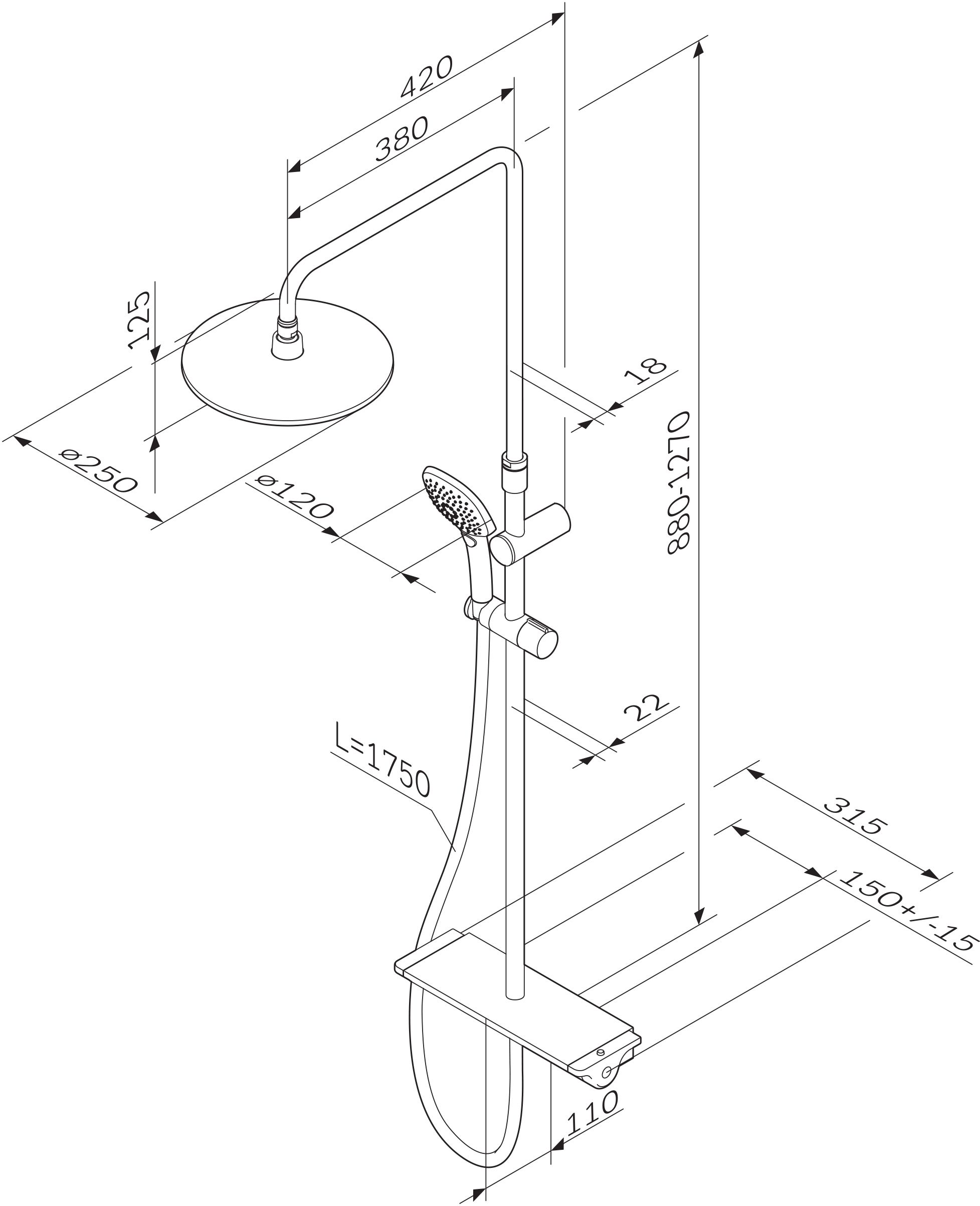 Душевая стойка Am.pm Spirit 2.0  F0770A400 - 3