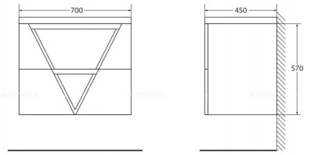 Комплект мебели BelBagno Vittoria 70 белый  - 7