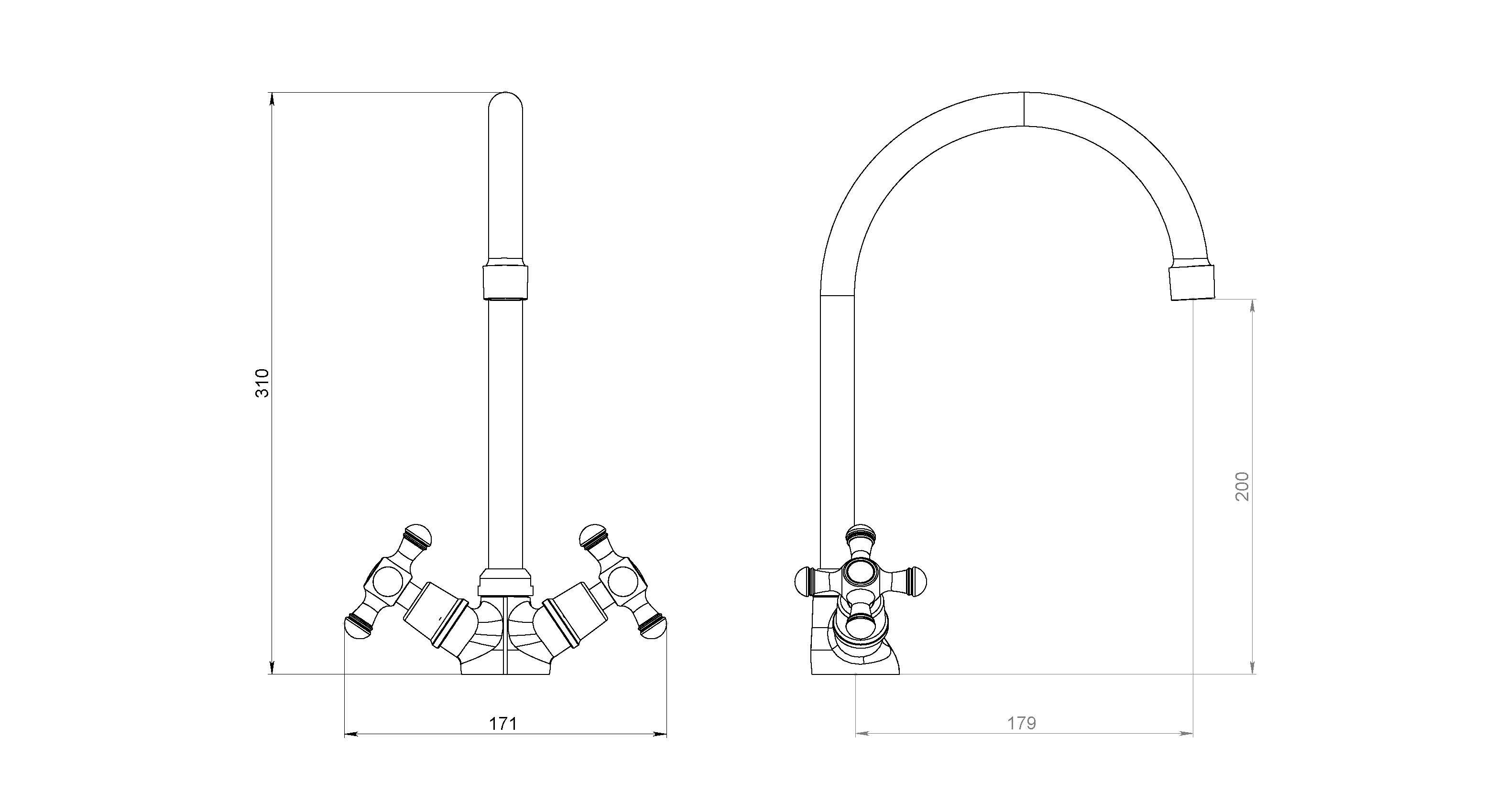 Смеситель для кухонной мойки Redblu by Damixa Retro хром  230000000 - 5