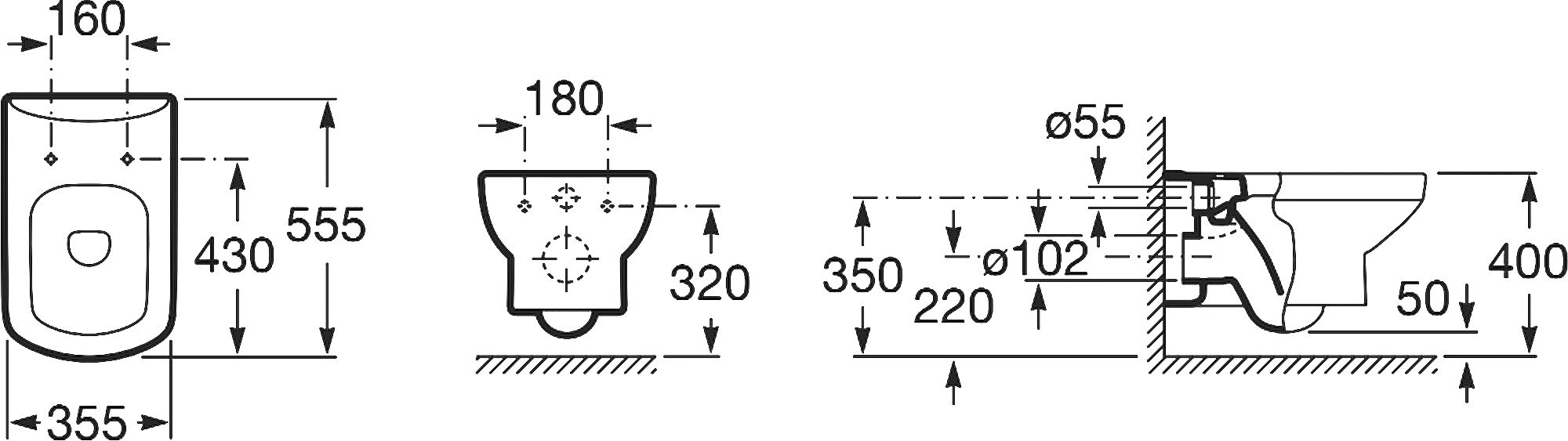 Комплект Roca Dama senso подвесной унитаз + инсталляция + кнопка 893104090 - 7