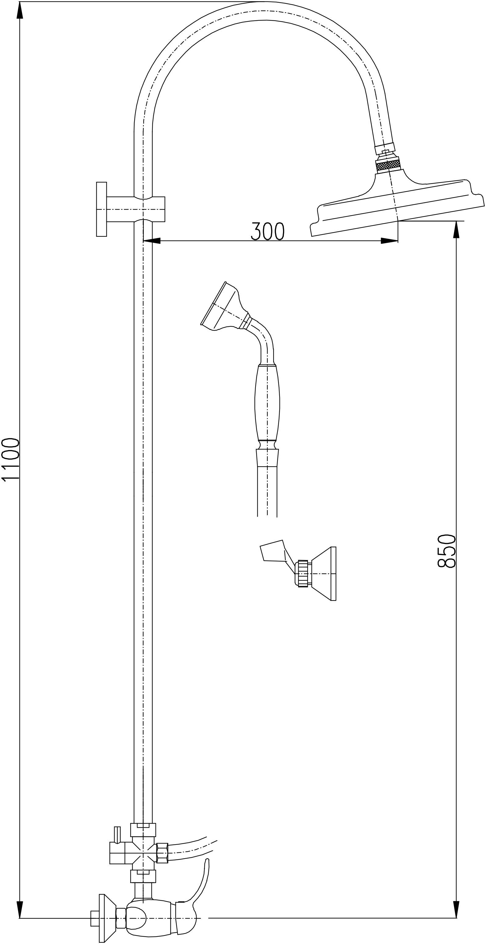 Душевая стойка Rav Slezak Labe хром L581.5/3 - 1