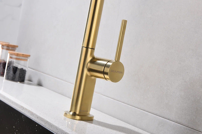 Смеситель для кухни Paulmark Neo брашированное золото Ne214419-BG - 10