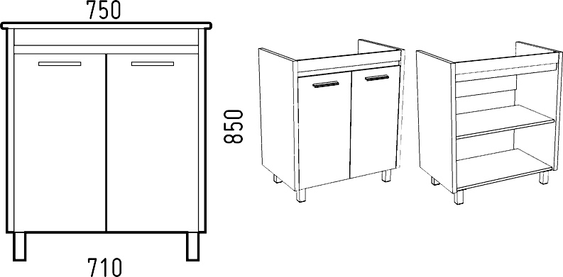 Тумба для комплекта Corozo Лорена 75 лайн SD-00000356 - 2