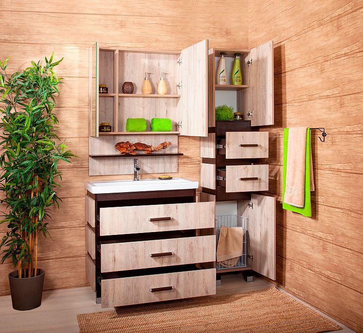 Шкаф-пенал Бриклаер Техас дуб кантри, венге 4627125412615 - 5