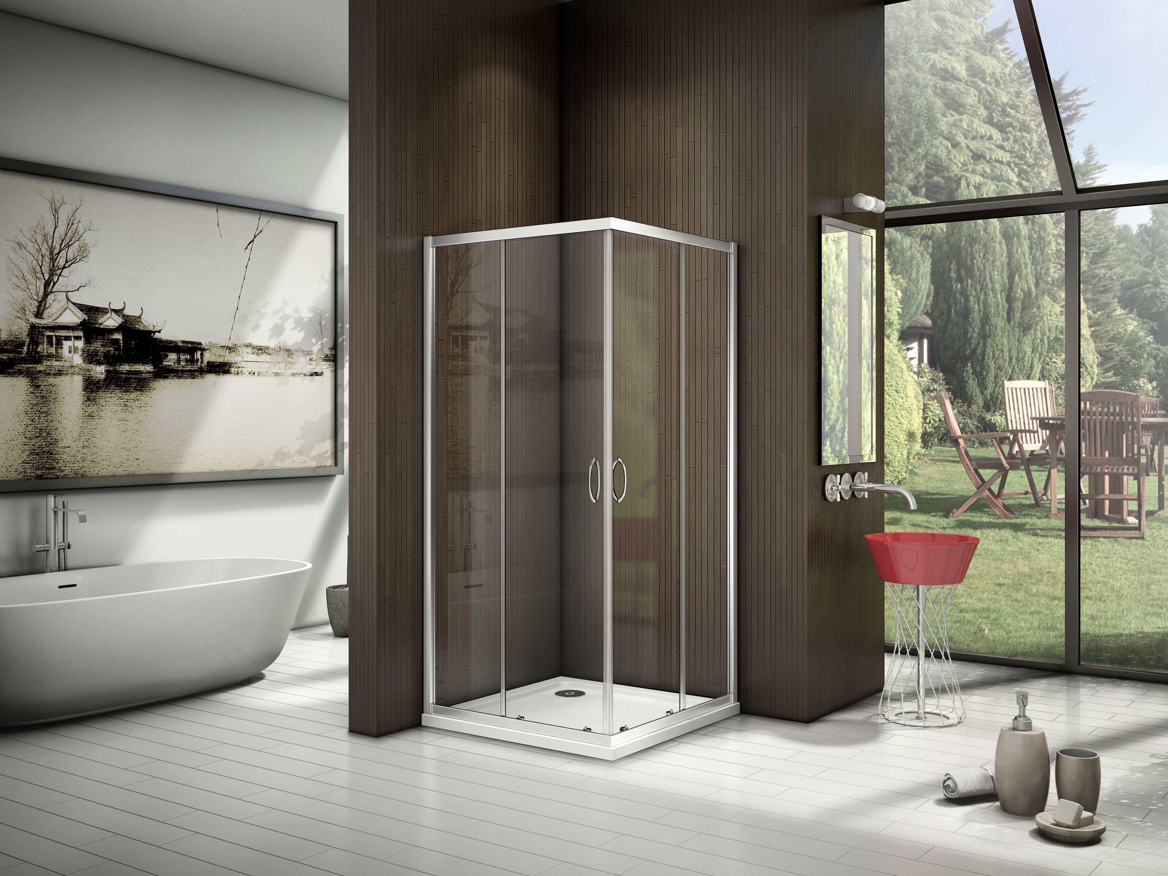 Душевой уголок Good Door Latte CR-80-C-WE 80x80 ЛА00005 - 1