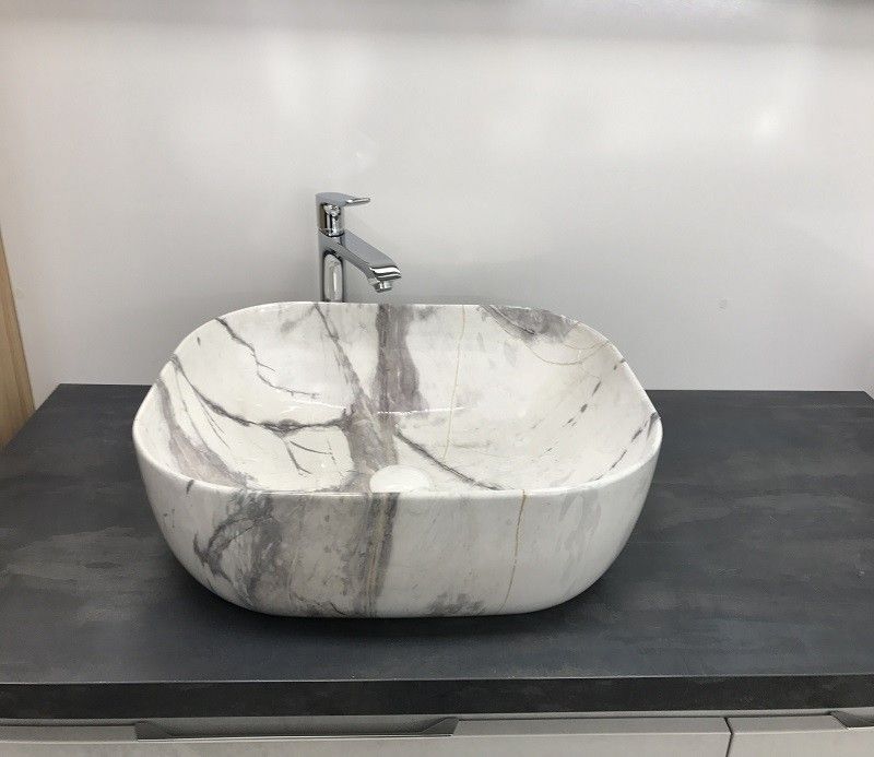 Раковина накладная CeramaLux MNC 50 см под камень/белый, серый  K397G125 - 0