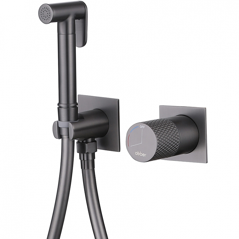 Гигиенический душ Abber Rund со смесителем сталь матовый AF8725NG - 0