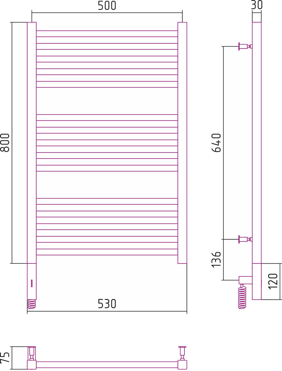 Полотенцесушитель электрический РЭБ 
